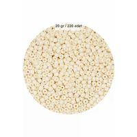 Beyaz Renk 4 mm Yaklaşık 220 adet/20 gram Cam Boncuk Oya Yazma Bileklik ve Kolye