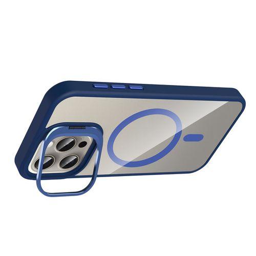Apple iPhone 15 Pro Kılıf Standlı ve Kamera Lens Hediyeli M-Safe Şarj Özellikli Zore Etro Kapak