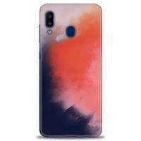 Samsung Galaxy A30 Kılıf HD Baskılı Kılıf - Sisli Turuncu + Tam Ekran Koruyucu