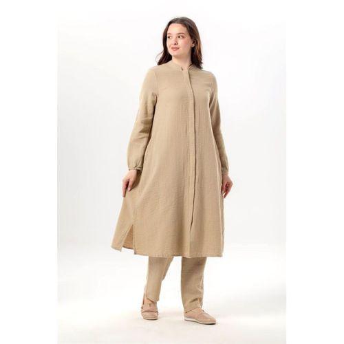 Uzun Kol Yaren Hakim Yaka Yazlık Müslin Tunik Vizon Vzn