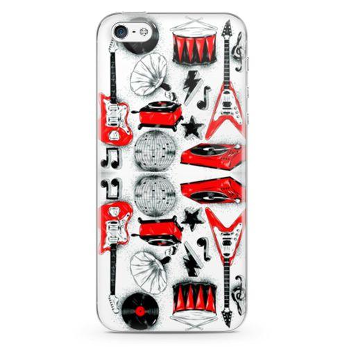 Apple iPhone 5 Kılıf Elektro Gitar Bateri Arka Kapak Koruma Desenli Full Koruyucu