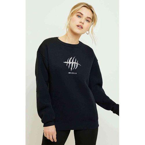 Jokzilla Logo Baskılı Siyah Kadın Sweatshirt