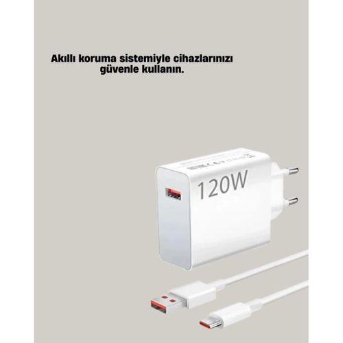 120w Güçlü Hızlı Şarj Adaptörü Ve Type-c Kablo Seti – Güvenli Şarj Teknolojisi