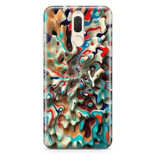 Huawei Mate 10 Lite Kılıf Mermer Cam Göbeği Arka Kapak Koruma Desenli Full Koruyucu