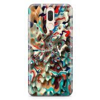 Huawei Mate 10 Lite Kılıf Mermer Cam Göbeği Arka Kapak Koruma Desenli Full Koruyucu
