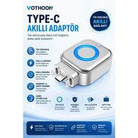 Akım Korumalı Type-c Akıllı Şarj Ayırıcı Otomatik Şarj Kesici Batarya Koruma Adaptörü Hızlı Şarj Destekli