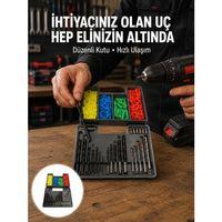 Matkap Ucu Seti 24 Parça Organizer Kutulu Ahşap Metal Beton Uyumlu Yeni Nesil