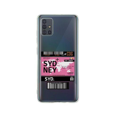 Samsung A71 Sydney Desenli Premium Şeffaf Silikon Kılıf