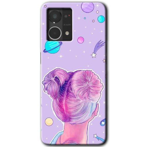 Oppo Reno 7 4G Kılıf HD Desen Baskılı Arka Kapak - Uzaylı Kız + Kırılmaz Cam