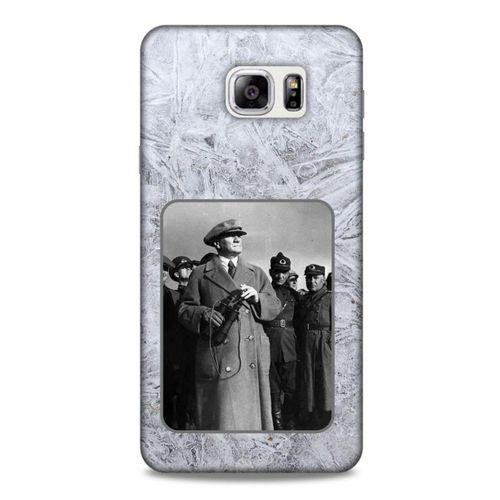 Samsung Galaxy Note 5 Kılıf Atatürk (33) Hybrid Kılıf Beyaz Tüyler