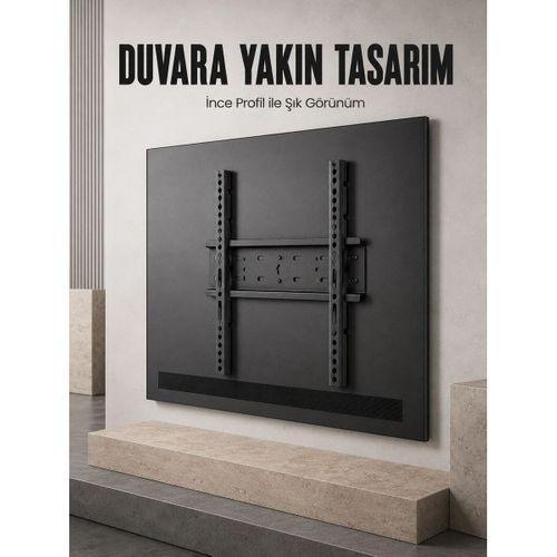 Sabit Televizyon Askı Atı 50"-95" İnce Profil Sağlam Metal Tv Duvar Braketi