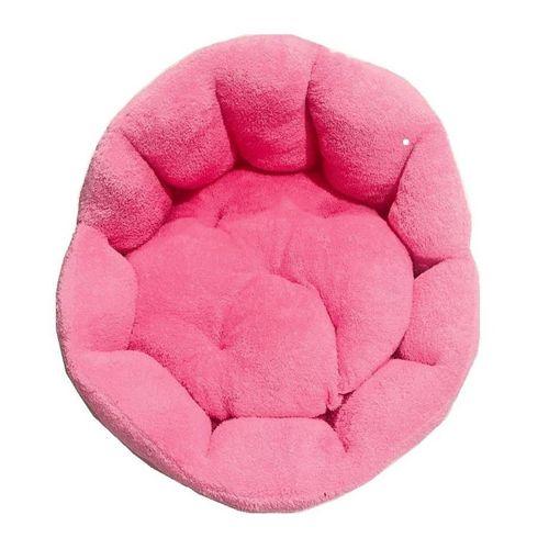 Süslüpati Kullanışlı Yıkanabilir Kumaş Silikon Elyaf Dolgulu Kedi Köpek Yatağı Pembe 52Cm