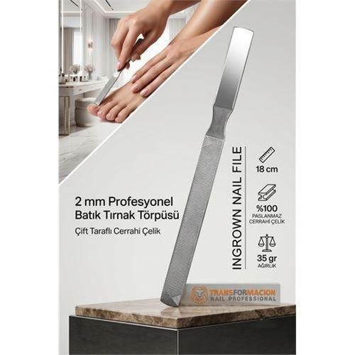 Sadece Batık Tırnaklara 2 mm Kalınlık Özel Törpü - Çift Taraflı Cerrahi Çelik 723302