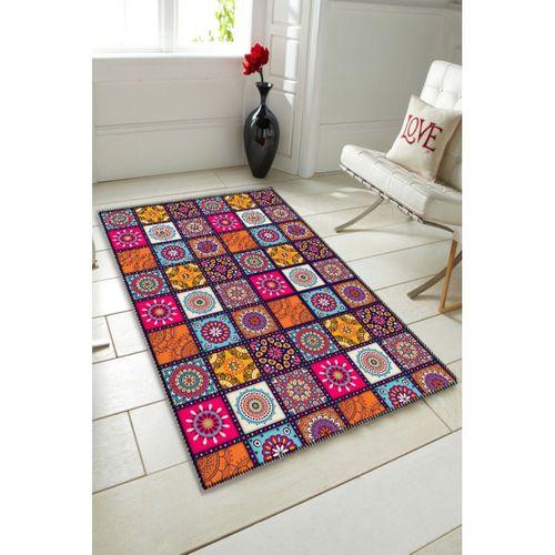 Karnaval Argaç Seri Lotus Etnik Kilim Desen Renkli Modern Dekoratif Halı