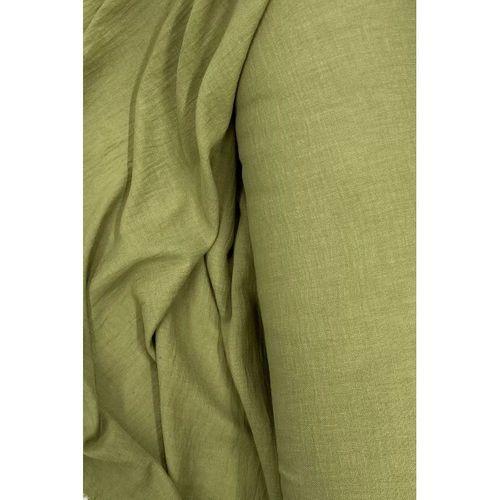 Keten Kumaş - Organik Kumaş - Perde Kumaşı - Ince Keten - Kıyafet Için Kumaş Örtü Haki Yeşil 82