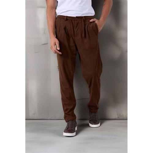 Eric Relax Fit Yarım Fermuar Polo Yaka Selanik Sweatshirt Ekru - Roy Kadife Kumaş Pantolon Kahve