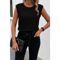 Kadın Sıfır Kol Etek Ucu Bağlama Detay Ithal Krep Bluz