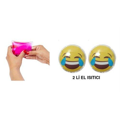Gülen Emoji Cep Sobası El Isıtıcı,2 Adet Sıcak Su Torbası Pvc 9Cm