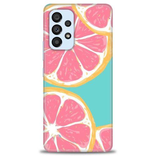Samsung Galaxy A73 5G Kılıf HD Baskılı Kılıf - Pembe Limon + Tam Ekran Koruyucu