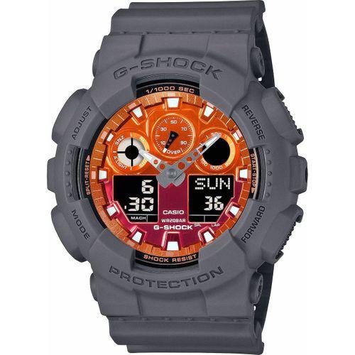 Casio GA-100FL-8ADR Quartz Analog/Dijital Silikon Siyah 52 mm Erkek Kol Saati