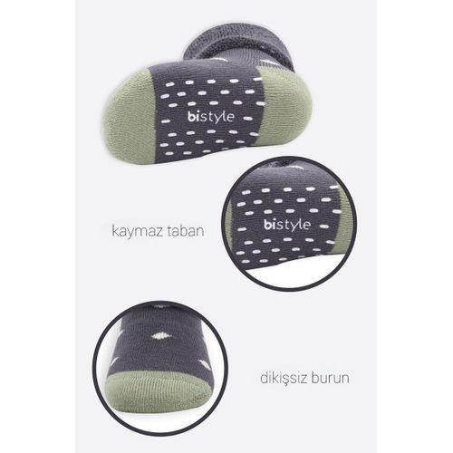 Bistyle Puanlı Kaymaz Havlu Soket Çorap 2'Li BS10502 Antrasit