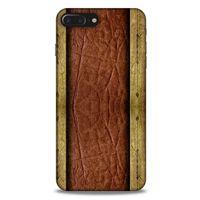 Apple Iphone 8 Plus Kılıf Patchwork (24) Darbe Emici Kılıf Kahve Sarı