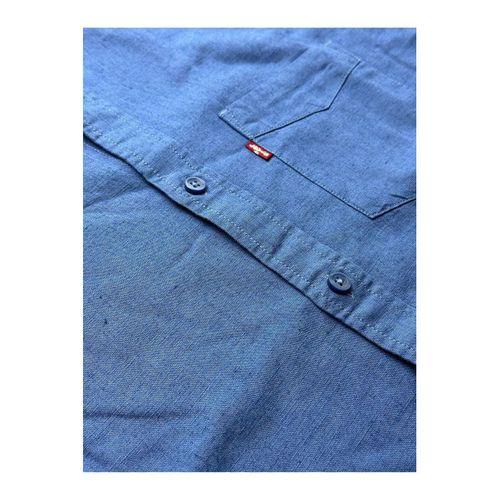 keten karışımlı standart fit uzun kol erkek gömlek sh-43356