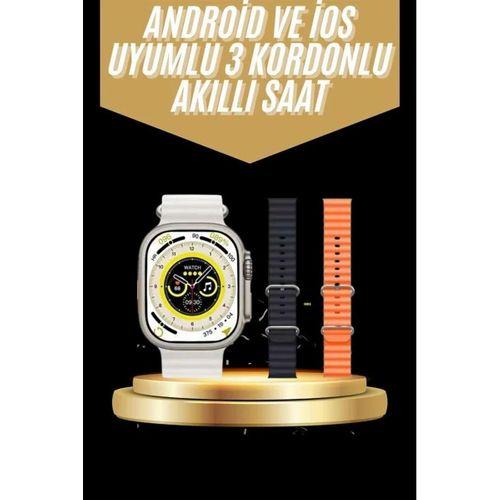 Yeni Nesil 3 Kordonlu Kol Saati 49 Mm Amoled Ekran Akıllı Saat