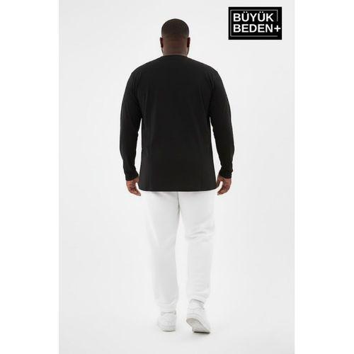Erkek Büyük Beden Uzun Kollu 2 İplik Bisiklet Yaka Tişört SPR26BEA942