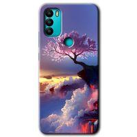 MRCİLETİSİM General Mobile GM 21 Plus Kılıf HD Desen Baskılı Arka Kapak + Temperli Cam - Wash Red Wall