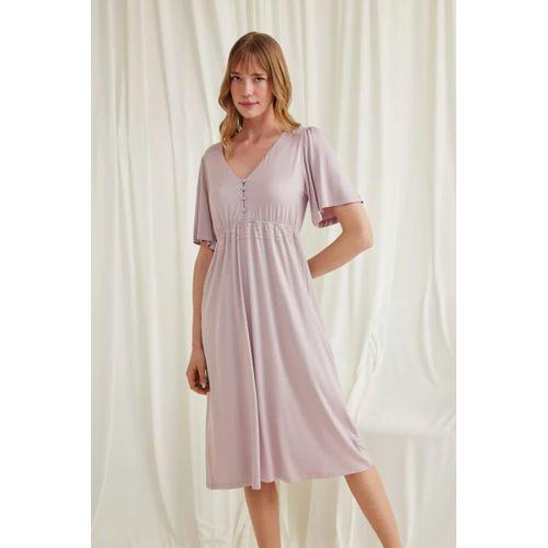 Dantelli Önü Düğmeli Hamile Lohusa Viskon Gecelik