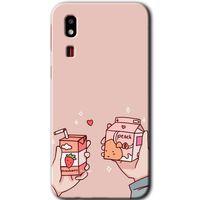 Galaxy A2 Core Kılıf HD Desen Baskılı Arka Kapak - Meyveli Süt + Kırılmaz Cam