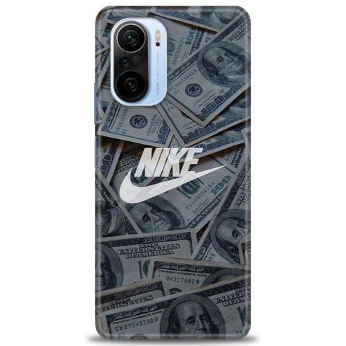 Xiaomi Redmi K40 Kılıf HD Baskılı Kılıf - Nike Dolar + Tam Ekran Koruyucu