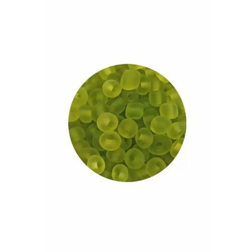 Dökme Cam Kum Boncuk Büyük Boy (6/0) 4 mm - 20 Gram - Şeffaf Mat Yeşil - BNC092