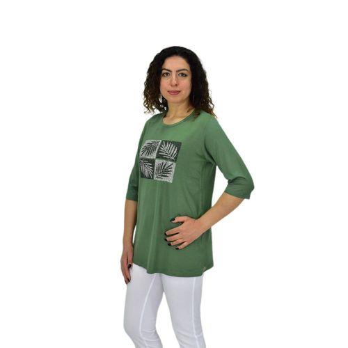 Kadın Kısa Kol Taşlı Bluz BGL-ST04710