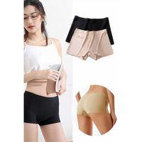 2 Adet Kadın Dikişsiz Görünmez İz Yapmaz Mini Şort Boxer Siyah Ten