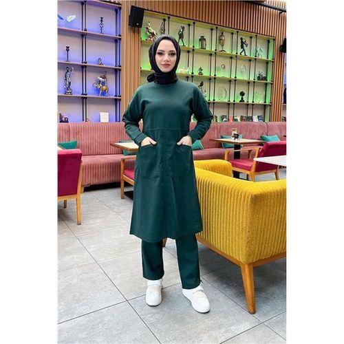 Önden İki Cepli Sade Basic Uzun Tunik Pantolon İkili Spor Takımı - 03067.021 - Nefti
