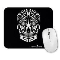 Skull Gun White Mouse Pad