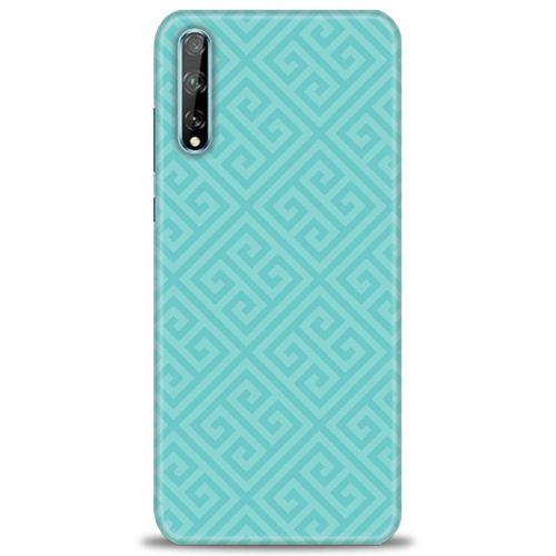 Huawei Y8P Kılıf HD Baskılı Kılıf - Mavi Mozaik + Tam Ekran Koruyucu