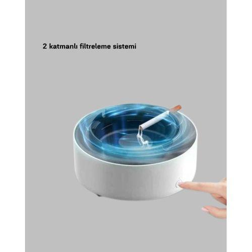 Sigara Dumanı Ve Koku Giderici Hava Temizleyici Küllük – 2 Katmanlı Filtreli, Usb Şarjlı