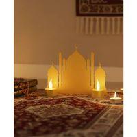 3d Led Mumlu Cami Dekorasyonu 2 Adet Pilli Mum Hediyeli