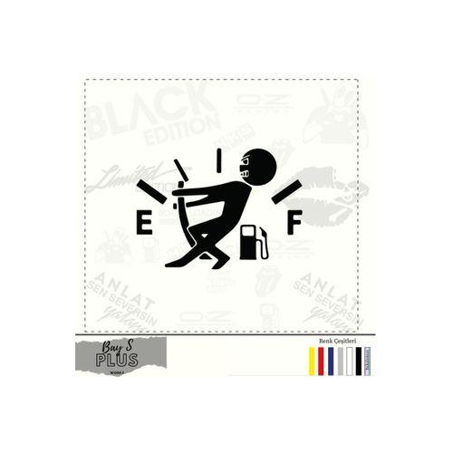 Oto Yakıt Depo Kapağı Sticker Siyah 15 Cm
