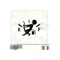 Oto Yakıt Depo Kapağı Sticker Siyah 15 Cm