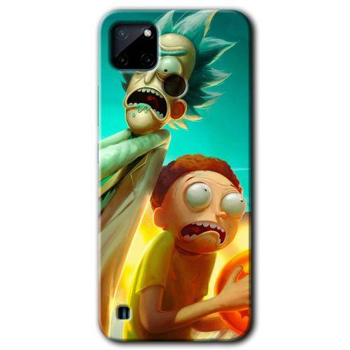 Realme C21 Kılıf HD Desen Baskılı Arka Kapak + Temperli Cam - Rick Morty