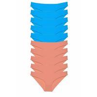 10 adet Süper Eko Set Likralı Kadın Slip Pudra Mavi