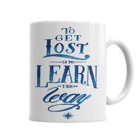 İngilizce Yazılı To Get Lost Learn Kupa Bardak Porselen