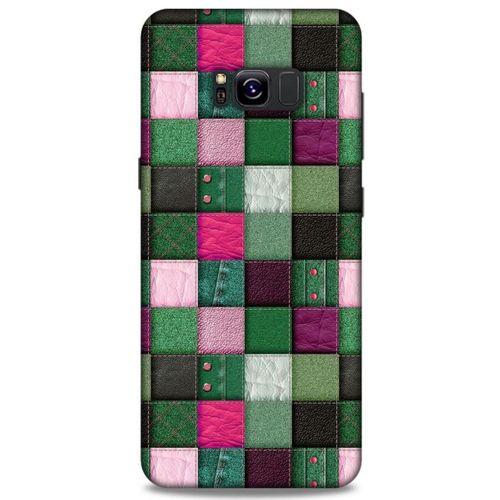 Samsung Galaxy S8 Plus Kılıf Patchwork (34) Slim Armor Kılıf Yeşil Fuşya