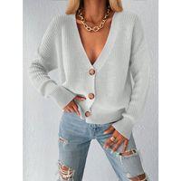 Kadın Uzun Kollu Düğme Detay Triko Bluz