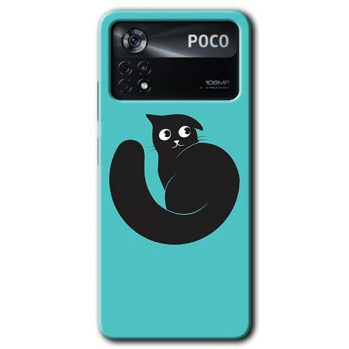 Potkal Hediye Fabrikası Poco x4 Pro Kılıf HD Desen Baskılı Arka Kapak - Cat Vector