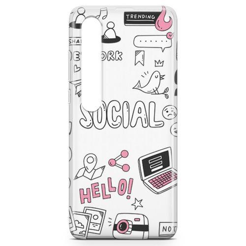 Xiaomi Mi 10 Kılıf Herşeyim Sosyal Medya Arka Kapak Koruma Desenli Full Koruyucu